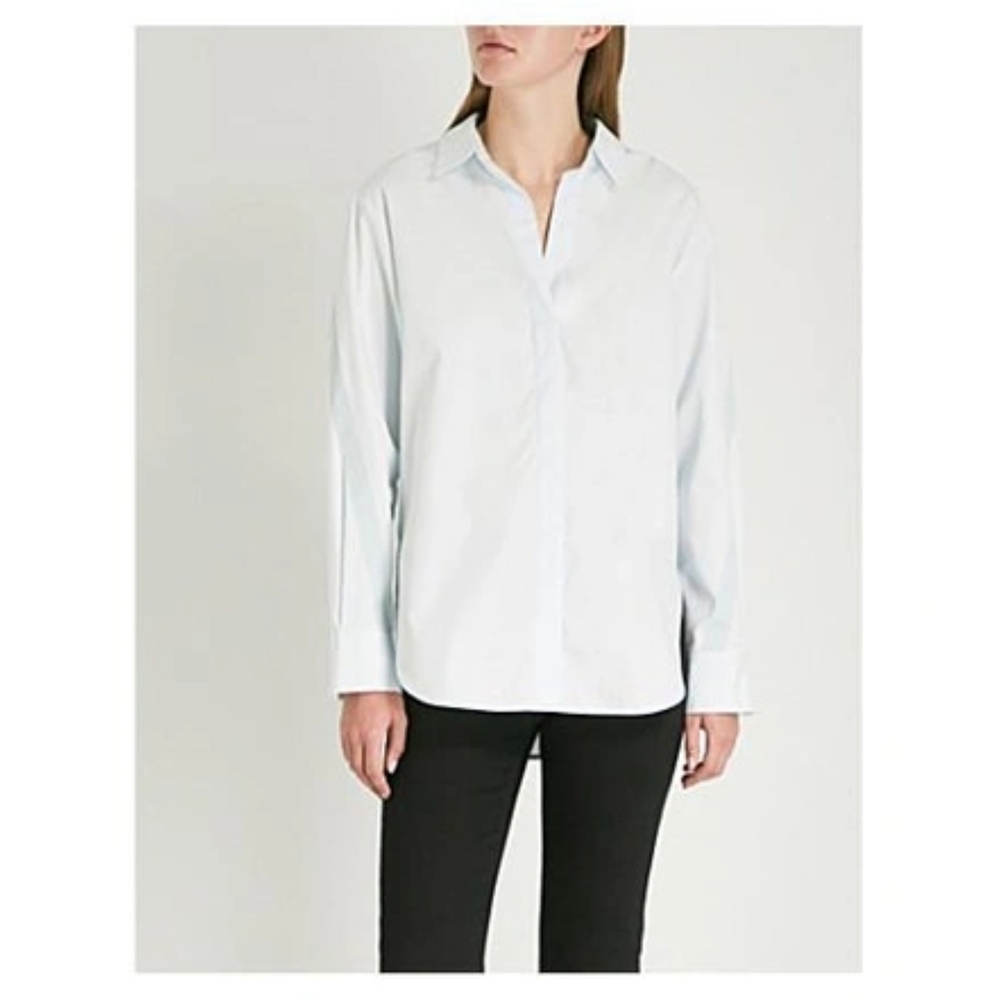 Maje Charme Cotton Poplin Top In Blanc